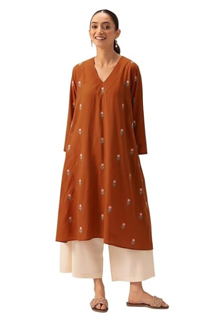 Women's Rayon Viscose A-Line Printed Co-Ord Set with Palazzo